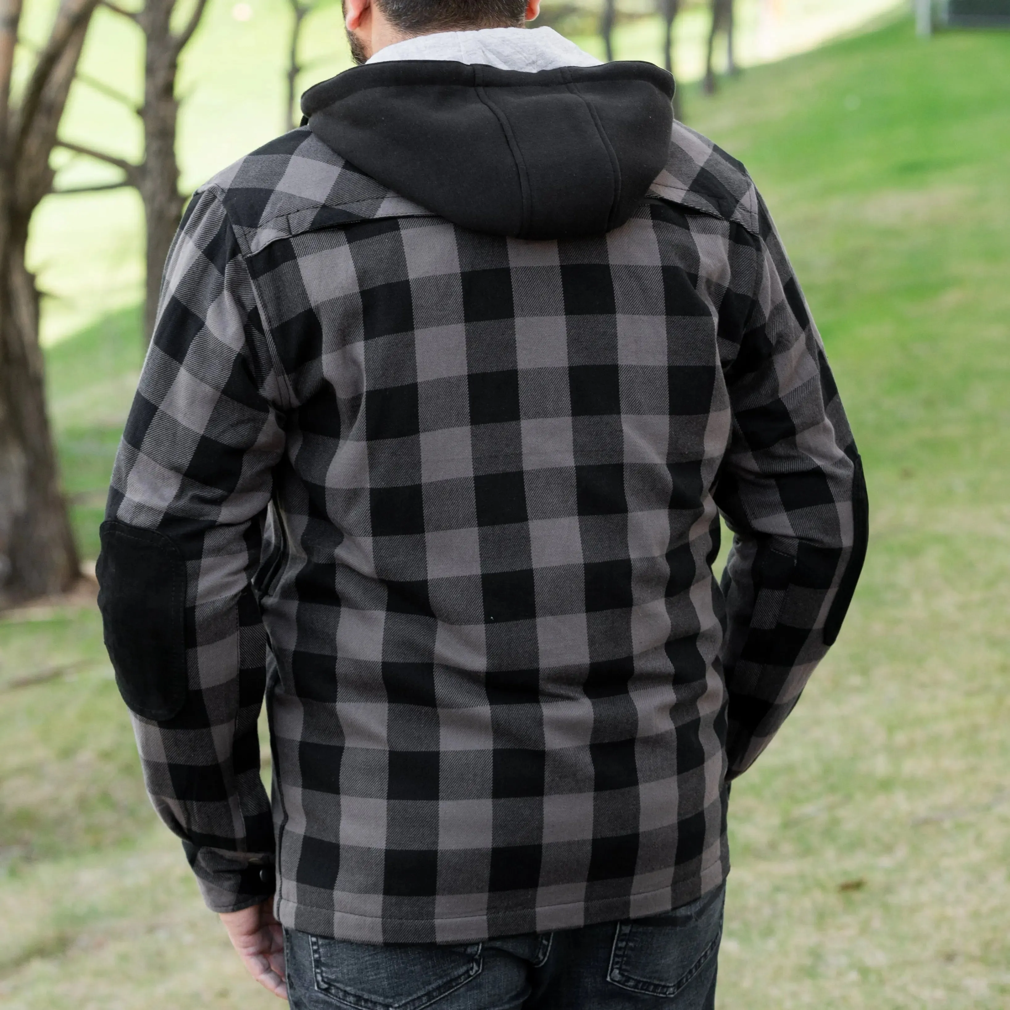 Men's Armored Flannel Biker Shirt with Extra Protection