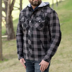 Men's Armored Flannel Biker Shirt with Extra Protection