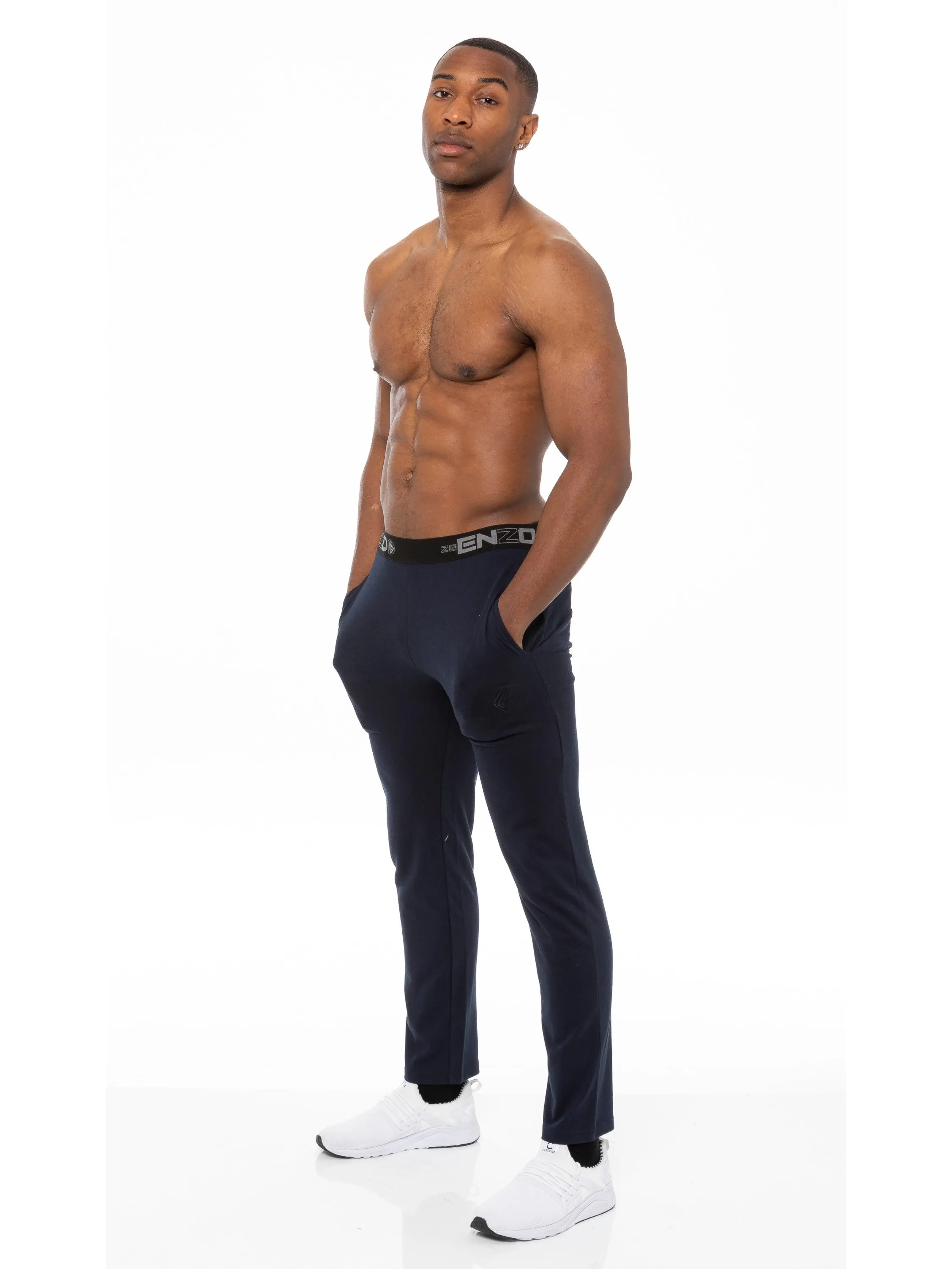 Mens Jacquard Waistline Lounge Pant Joggers | Enzo Designer Menswear