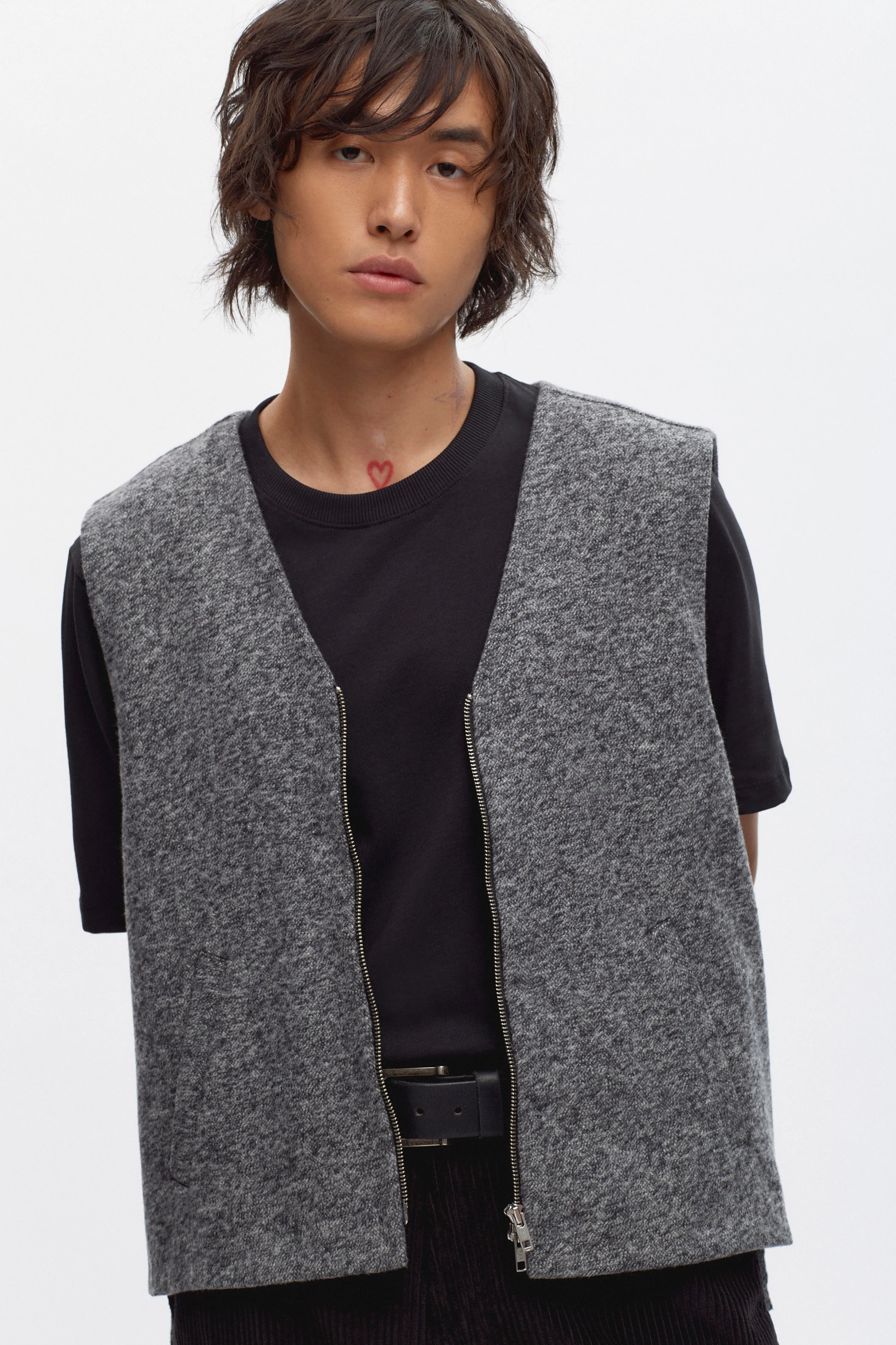 Men's Sawah Vest in Black Herringbone