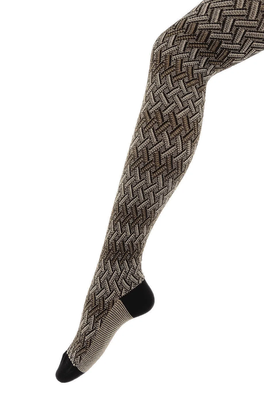 MISSONI WOOL BLEND Striped Brown Tights