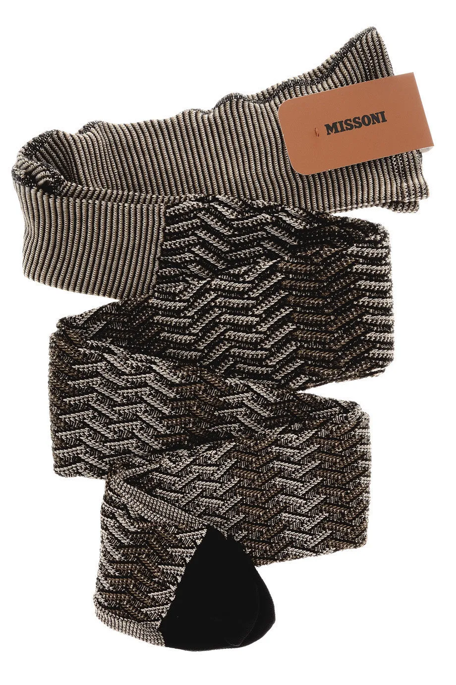 MISSONI WOOL BLEND Striped Brown Tights