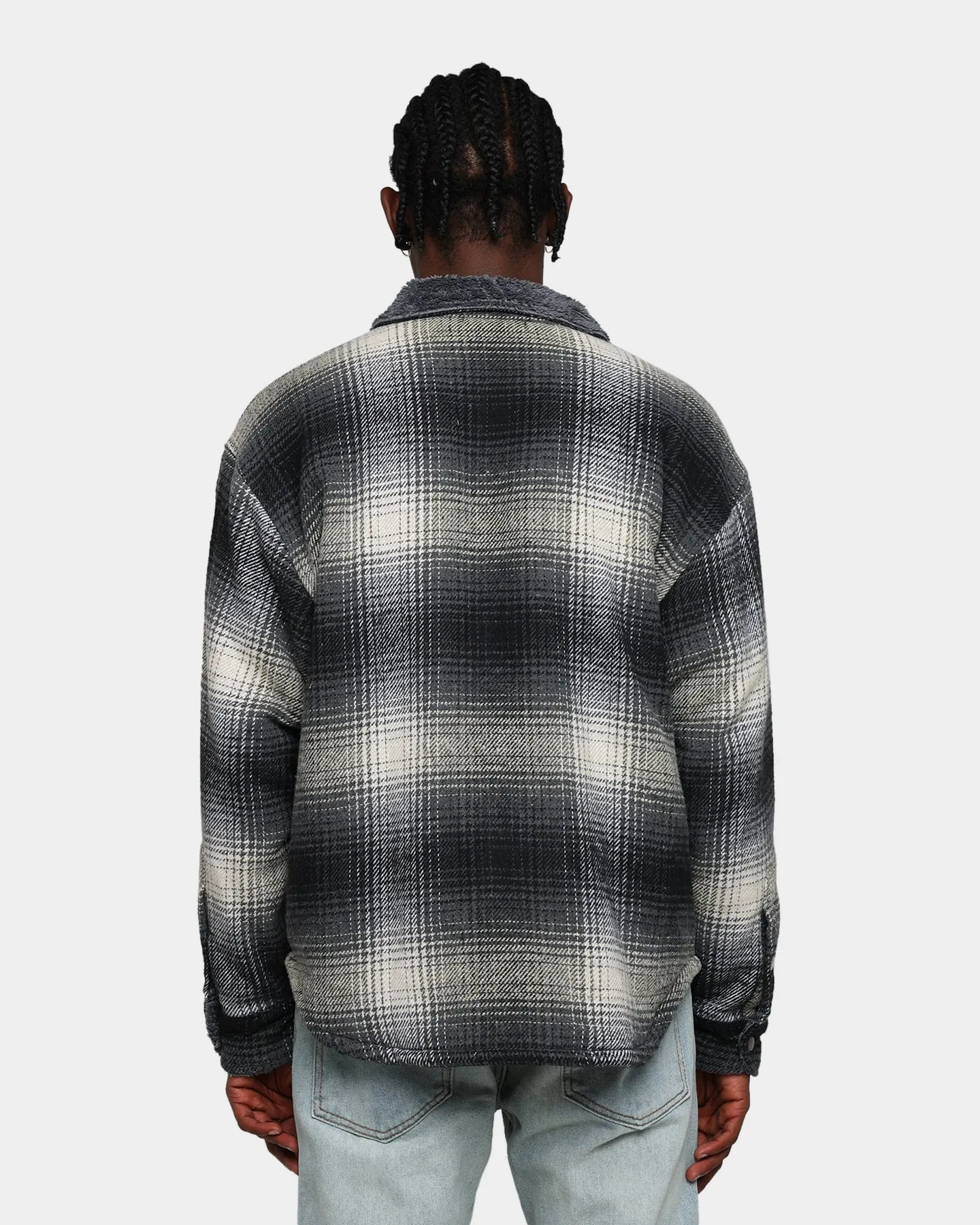 MNML Sherpa Lined Flannel Shirt Grey