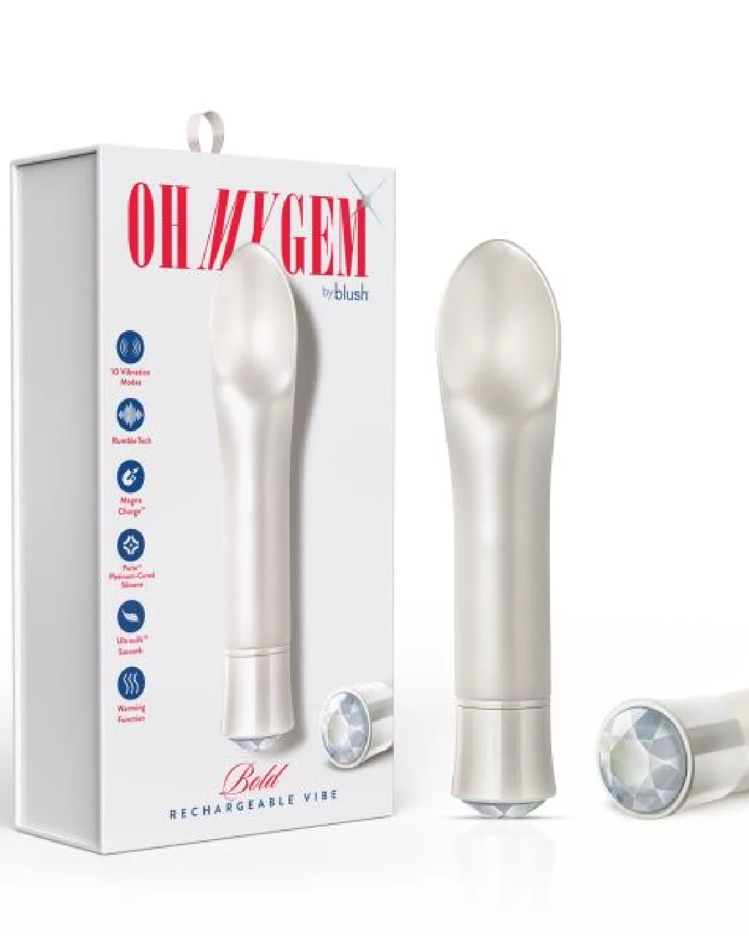 Oh My Gem Bold Diamond Warming Vibrator with Scoop Tip