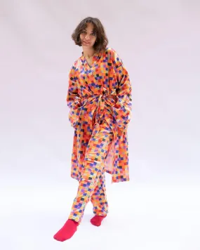 Orange Pixels Floppy Robe