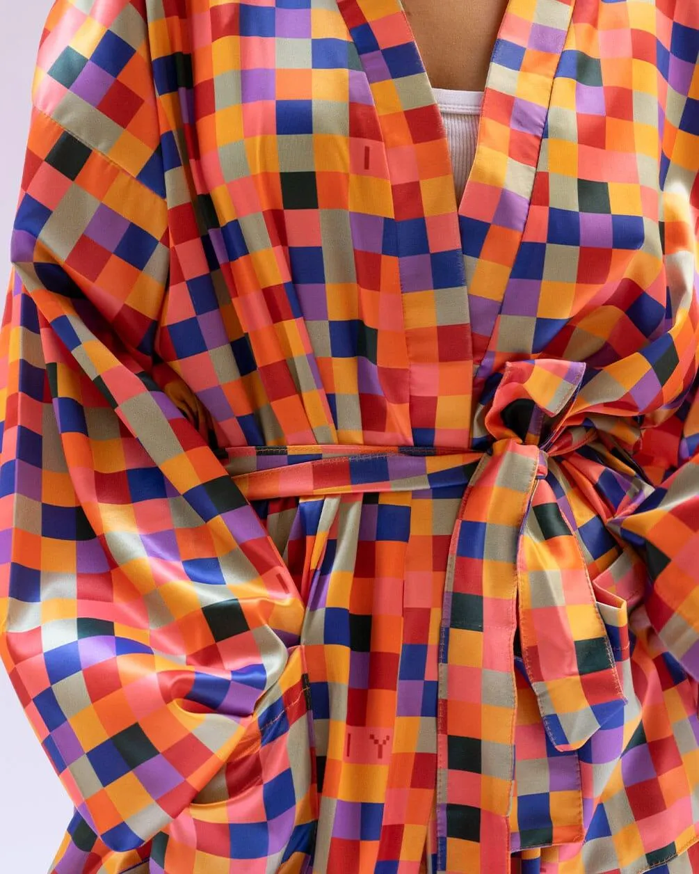 Orange Pixels Floppy Robe