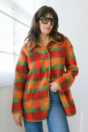 Orange Plaid Jesse Sherpa Jacket