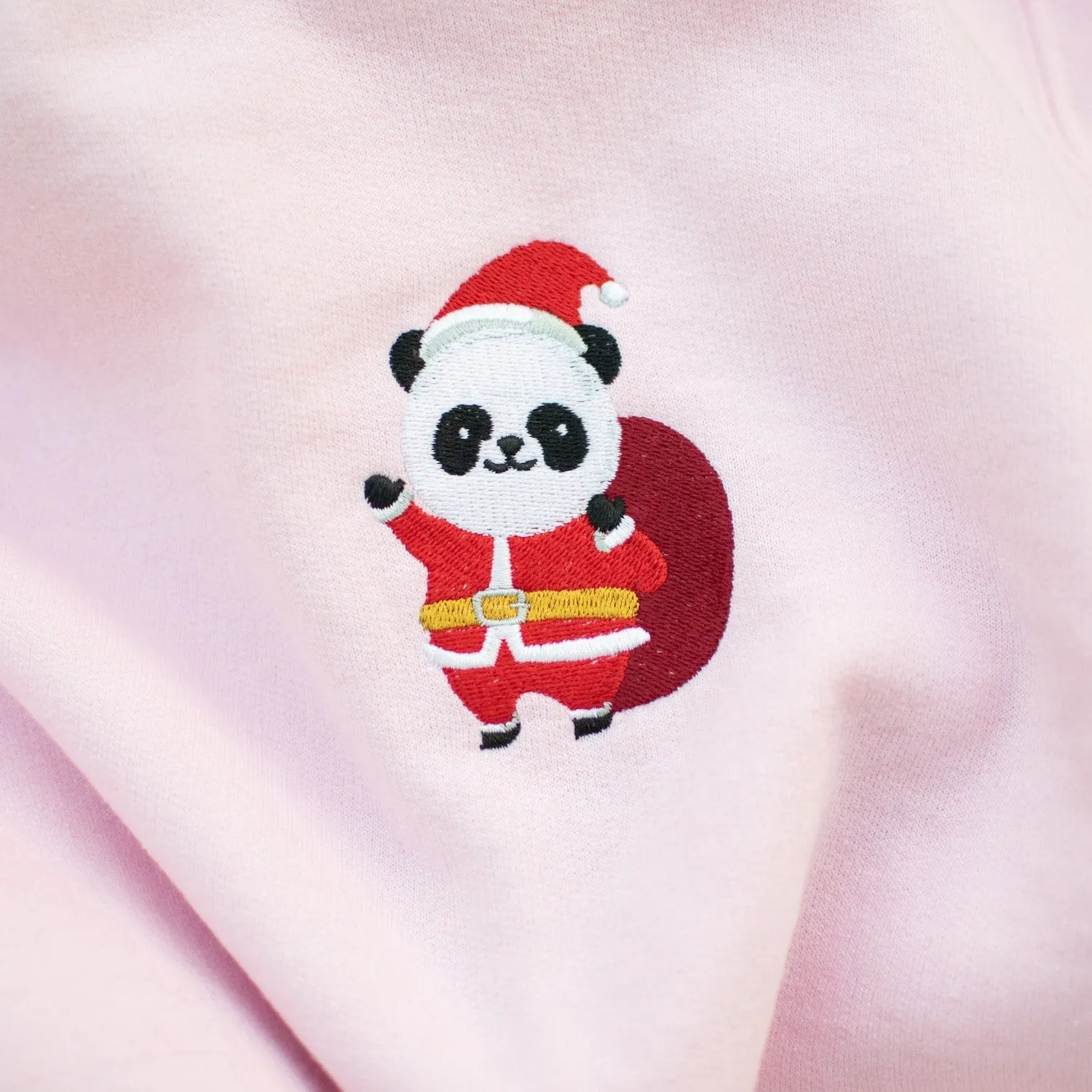 Panda Santa Embroidered Hoodie