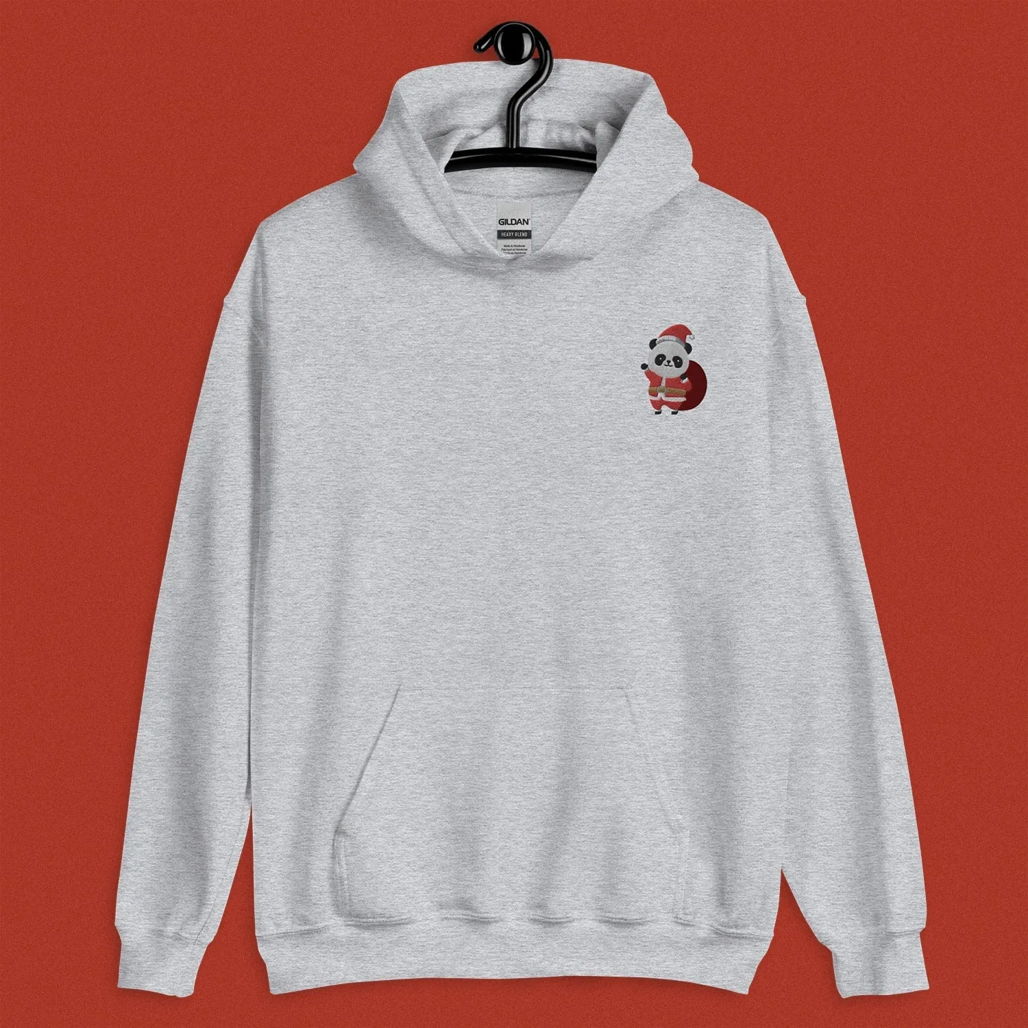 Panda Santa Embroidered Hoodie