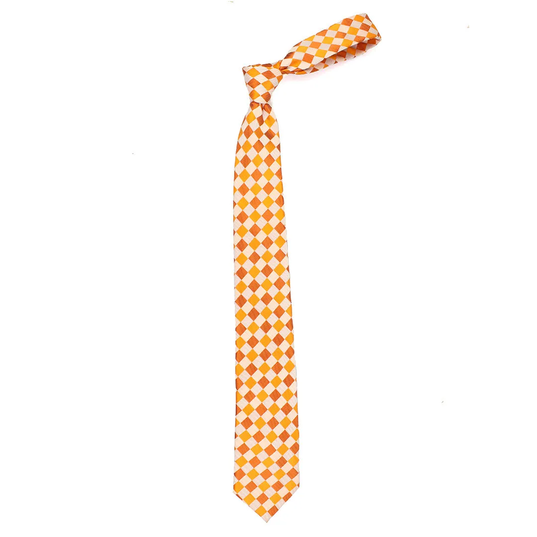 Peluche Natty Orange Neck Tie & Pocket Square Set for Men