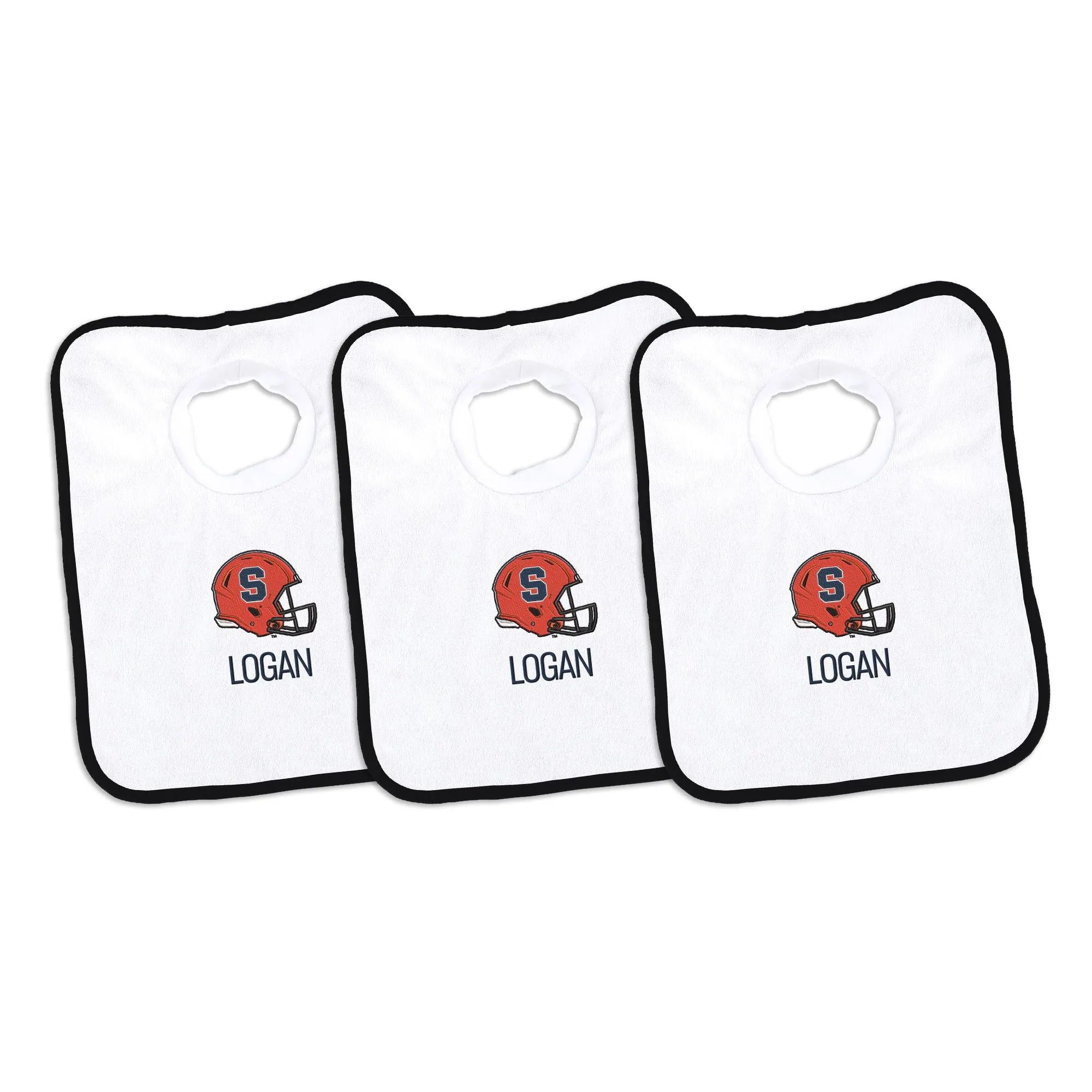 Personalized Syracuse Orange Helmet 3-Pack Bibs