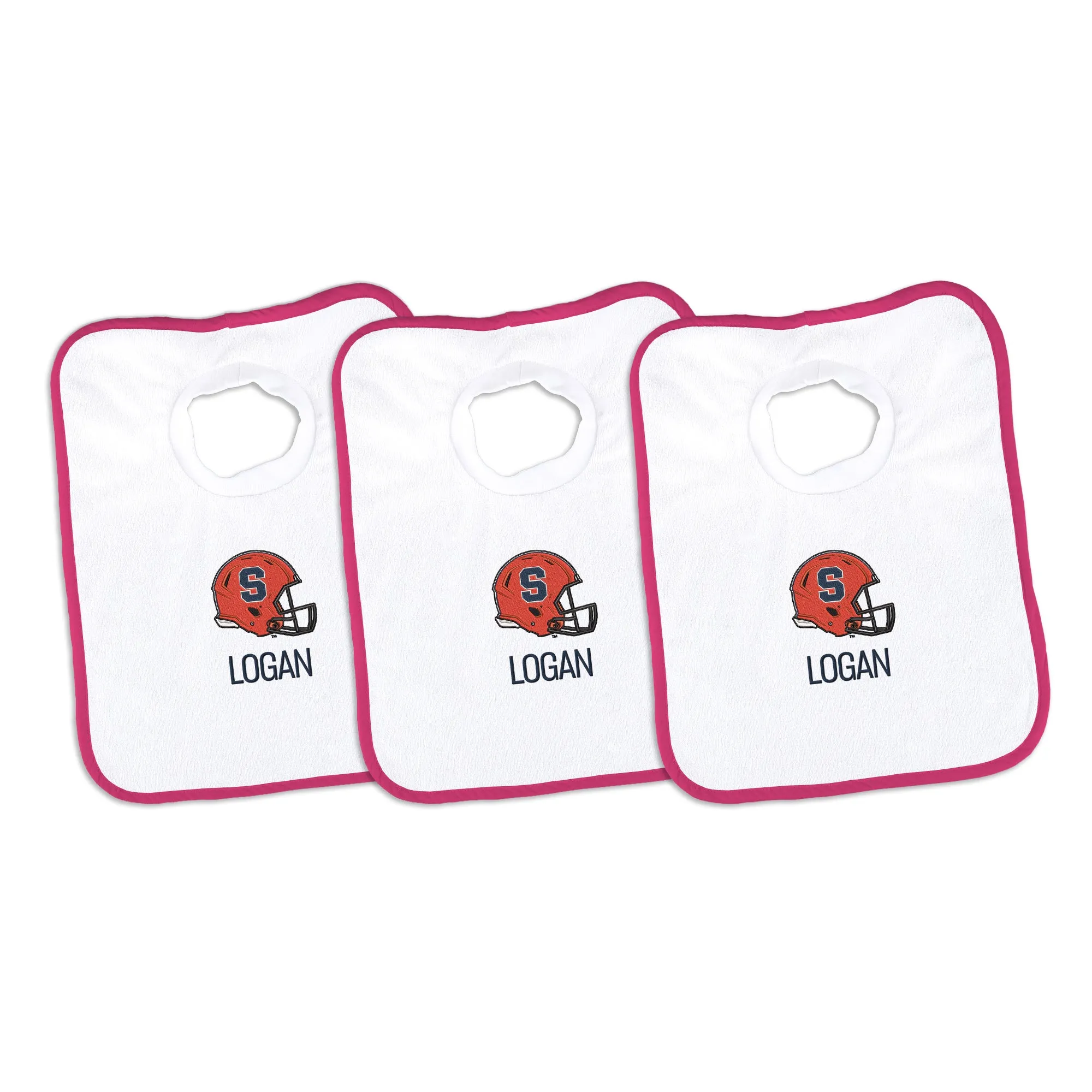 Personalized Syracuse Orange Helmet 3-Pack Bibs