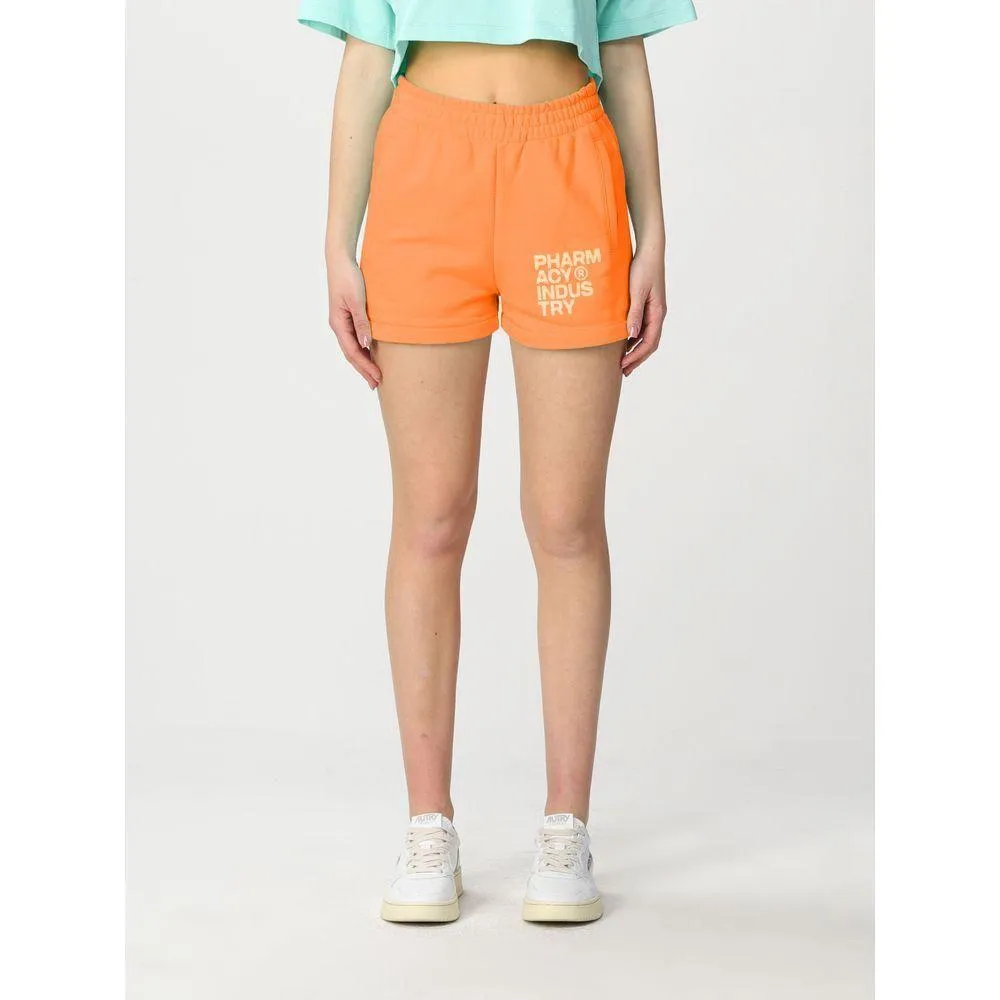 Pharmacy Industry Chic Orange Cotton Logo Shorts