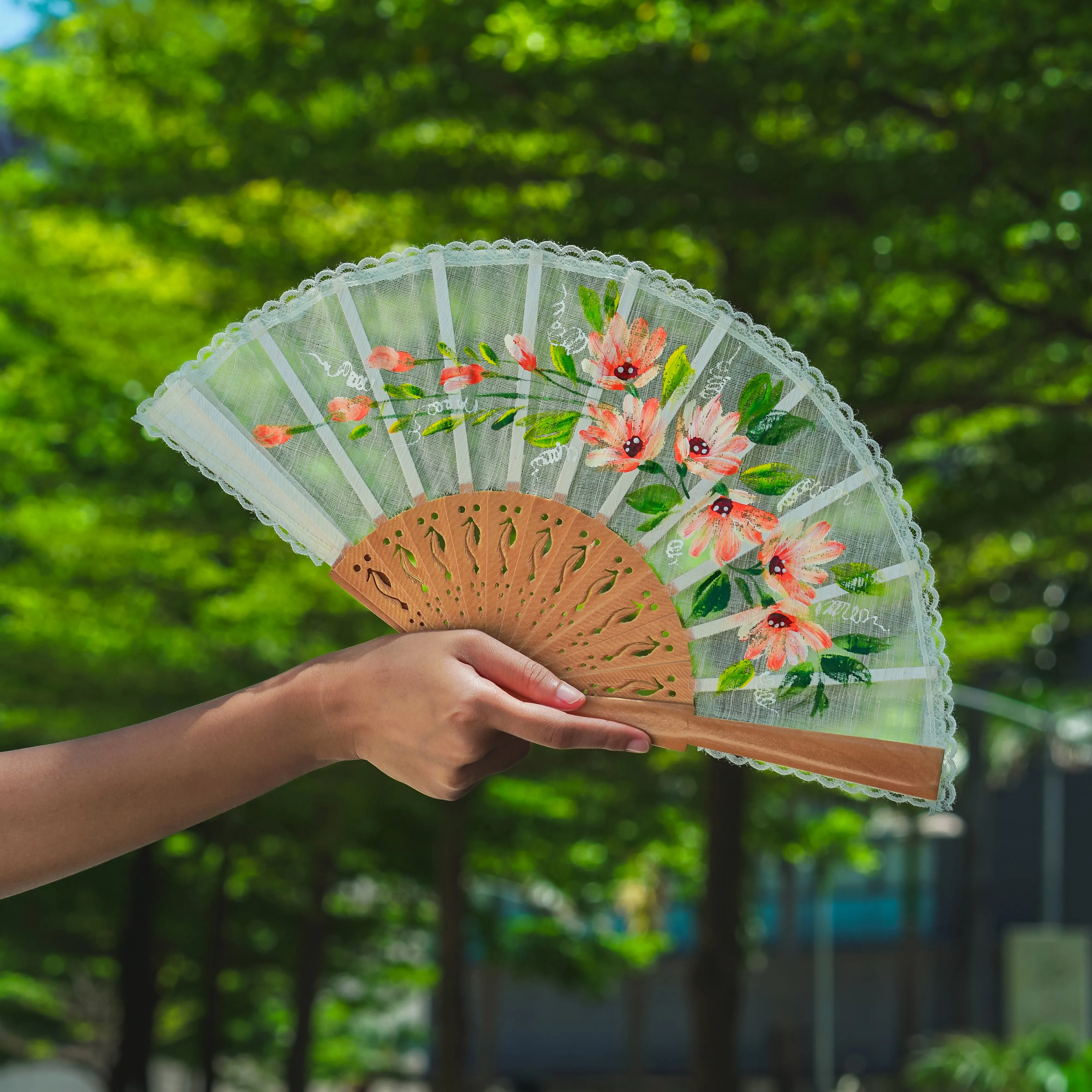 Pina Silk Hand Painted Fans