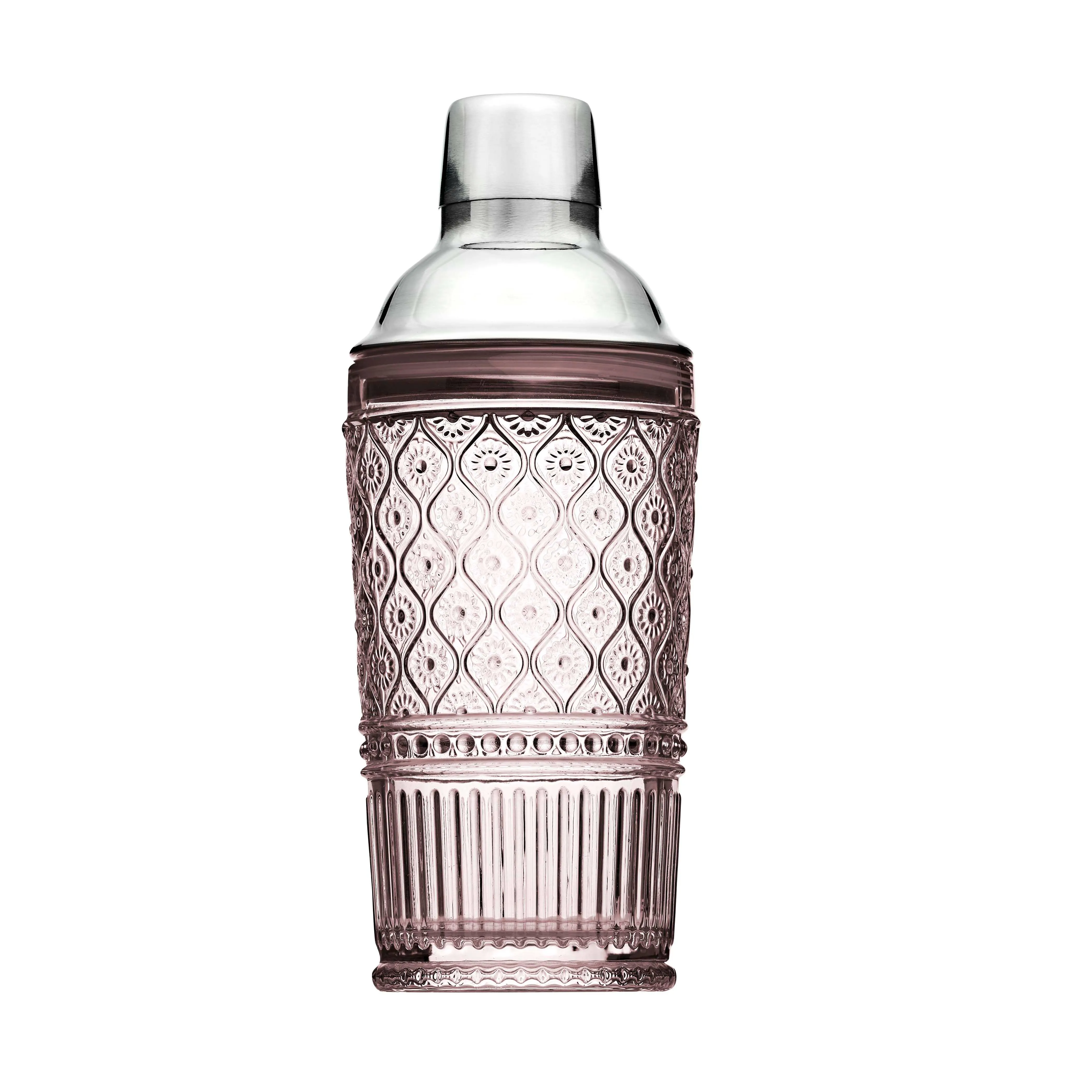 Pink Glass Cocktail Shaker