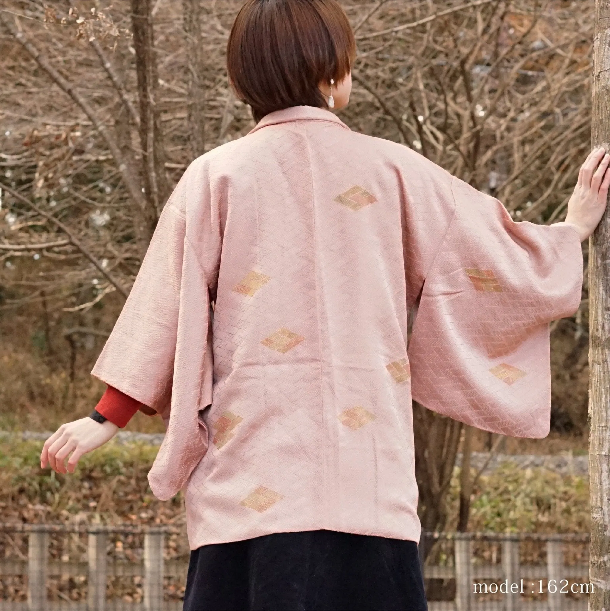 Pink haori with diamond design