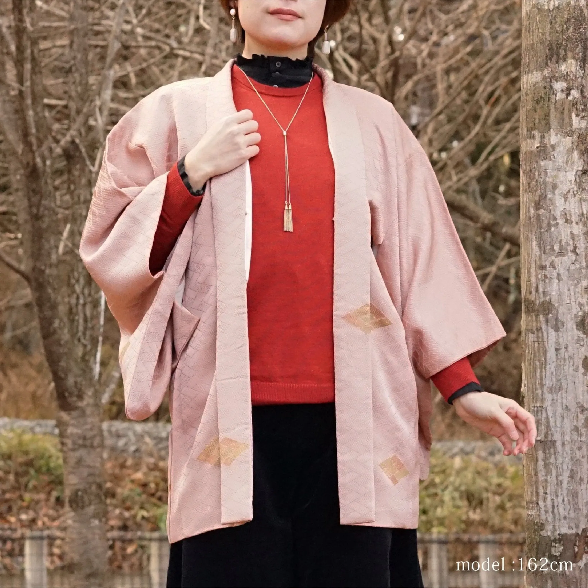 Pink haori with diamond design