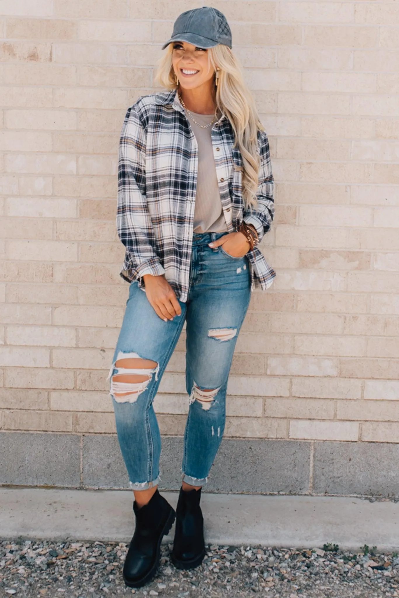 Plaid Oversized Top