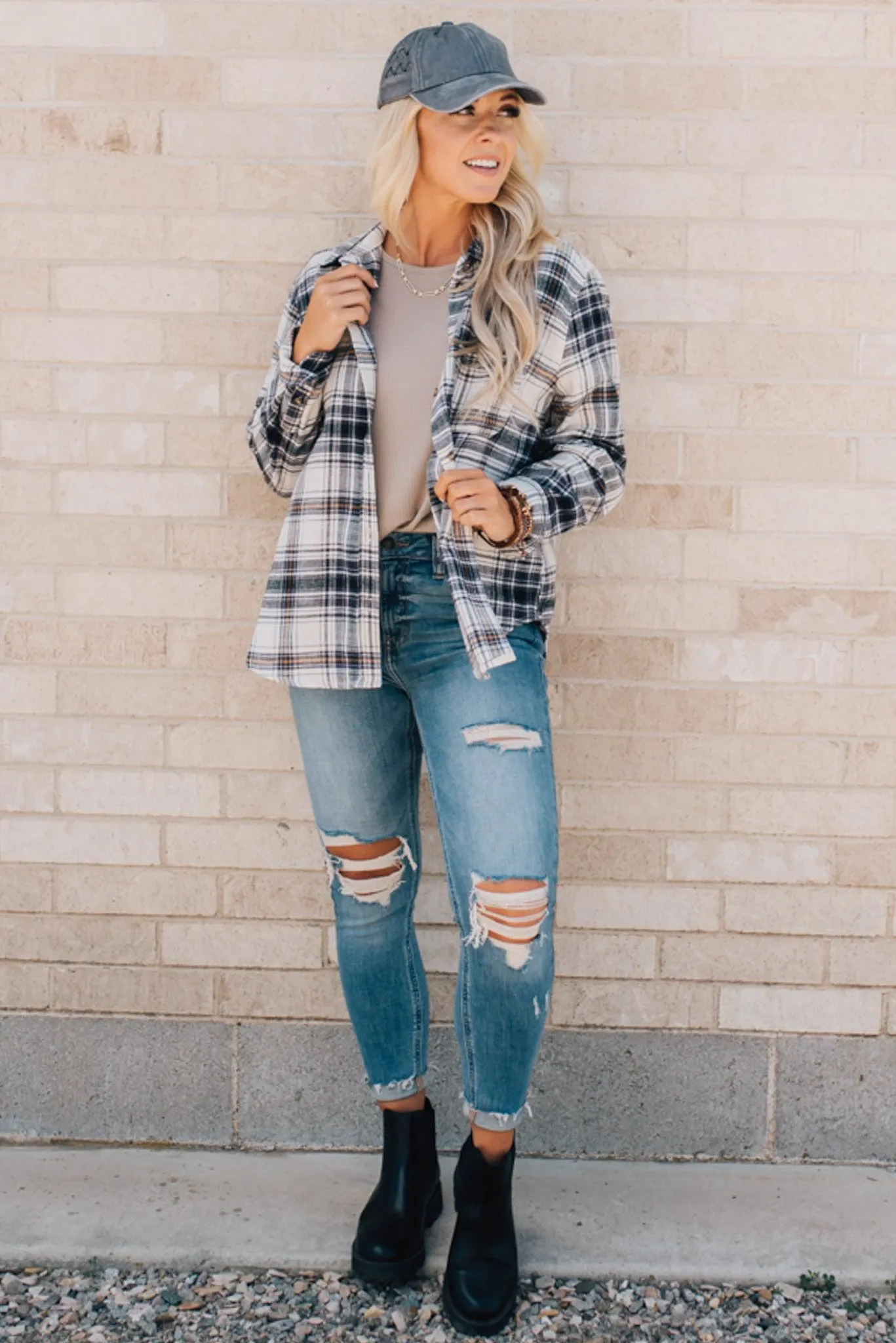 Plaid Oversized Top