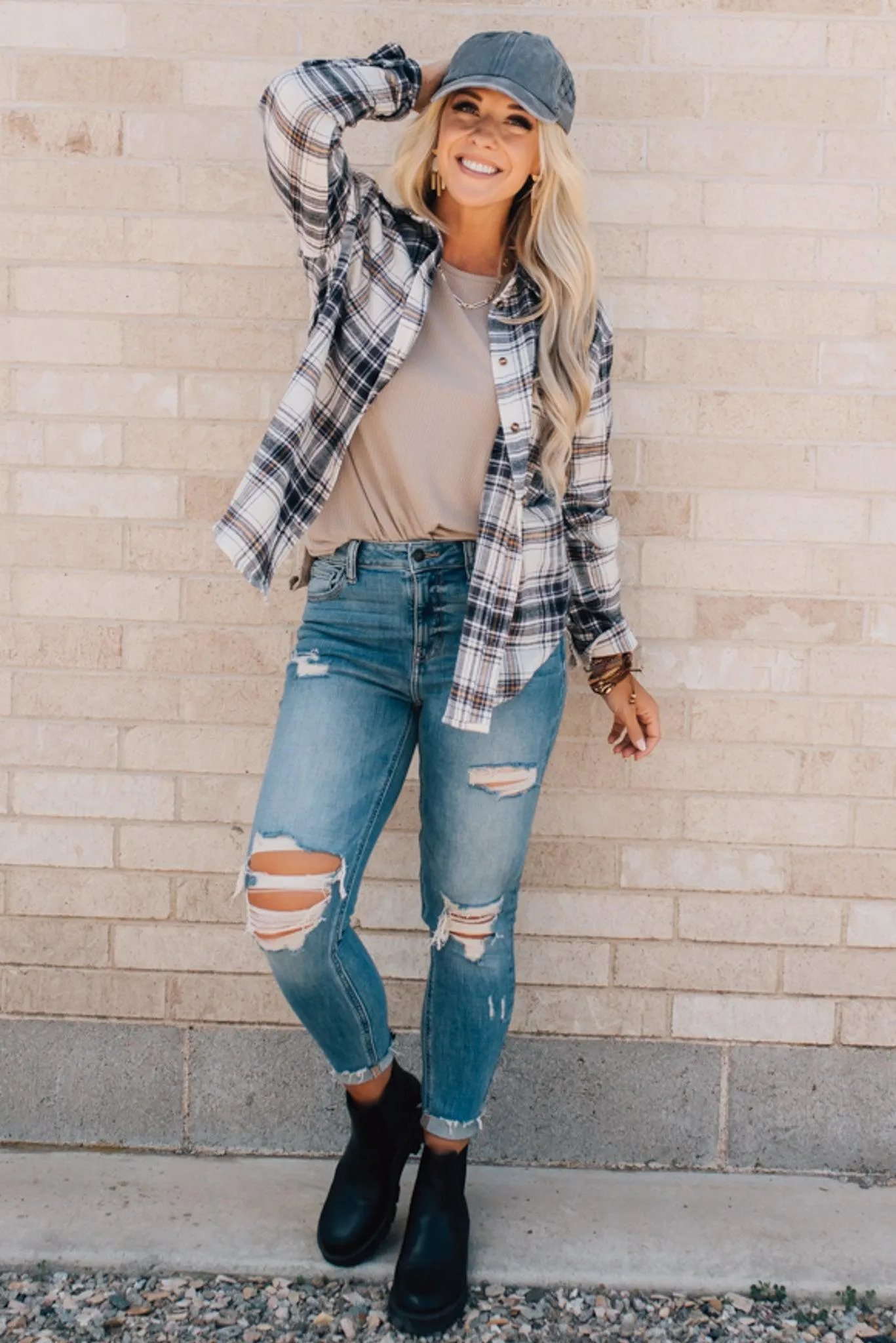 Plaid Oversized Top