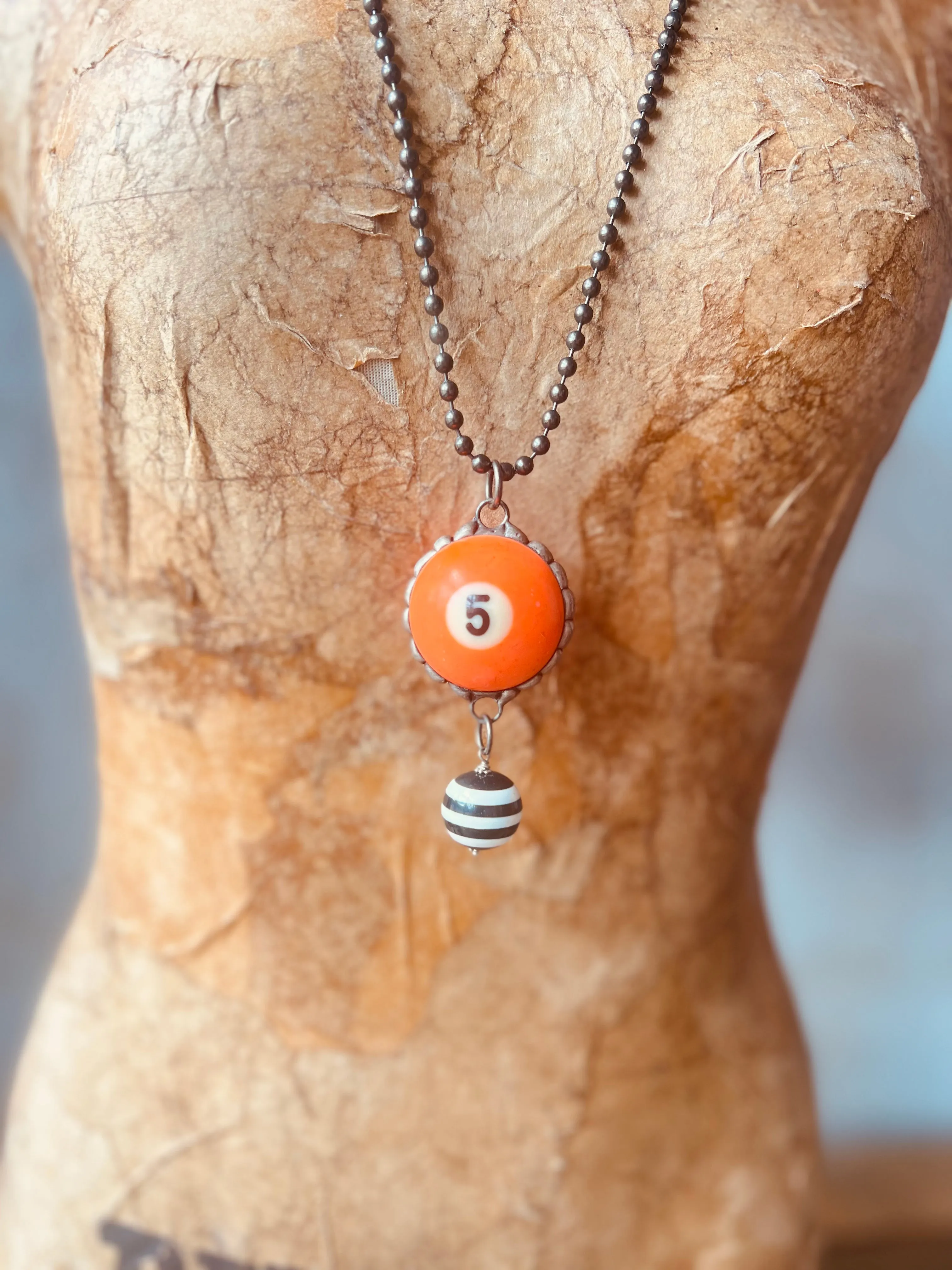 Pool Ball Necklace - Orange