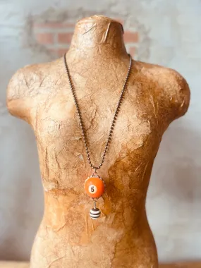 Pool Ball Necklace - Orange