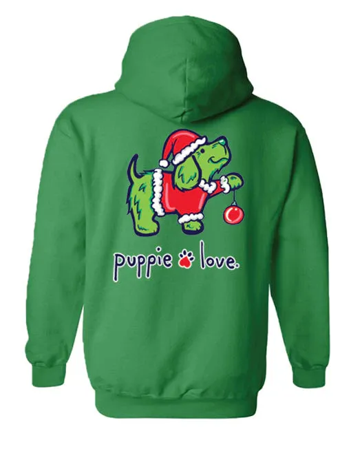 Puppie Love Christmas Grouch Pup Adult Hoodie