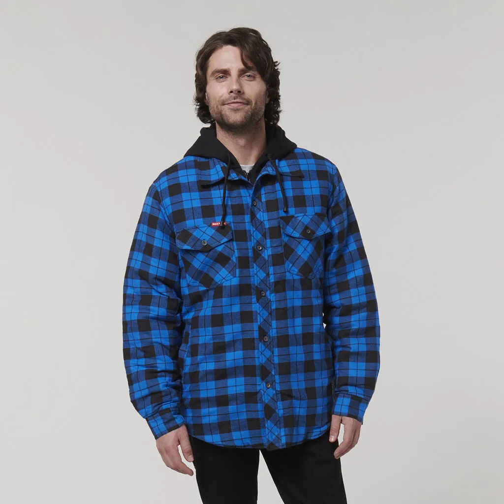 Quilted Flannel Hooded Shacket - Y06690