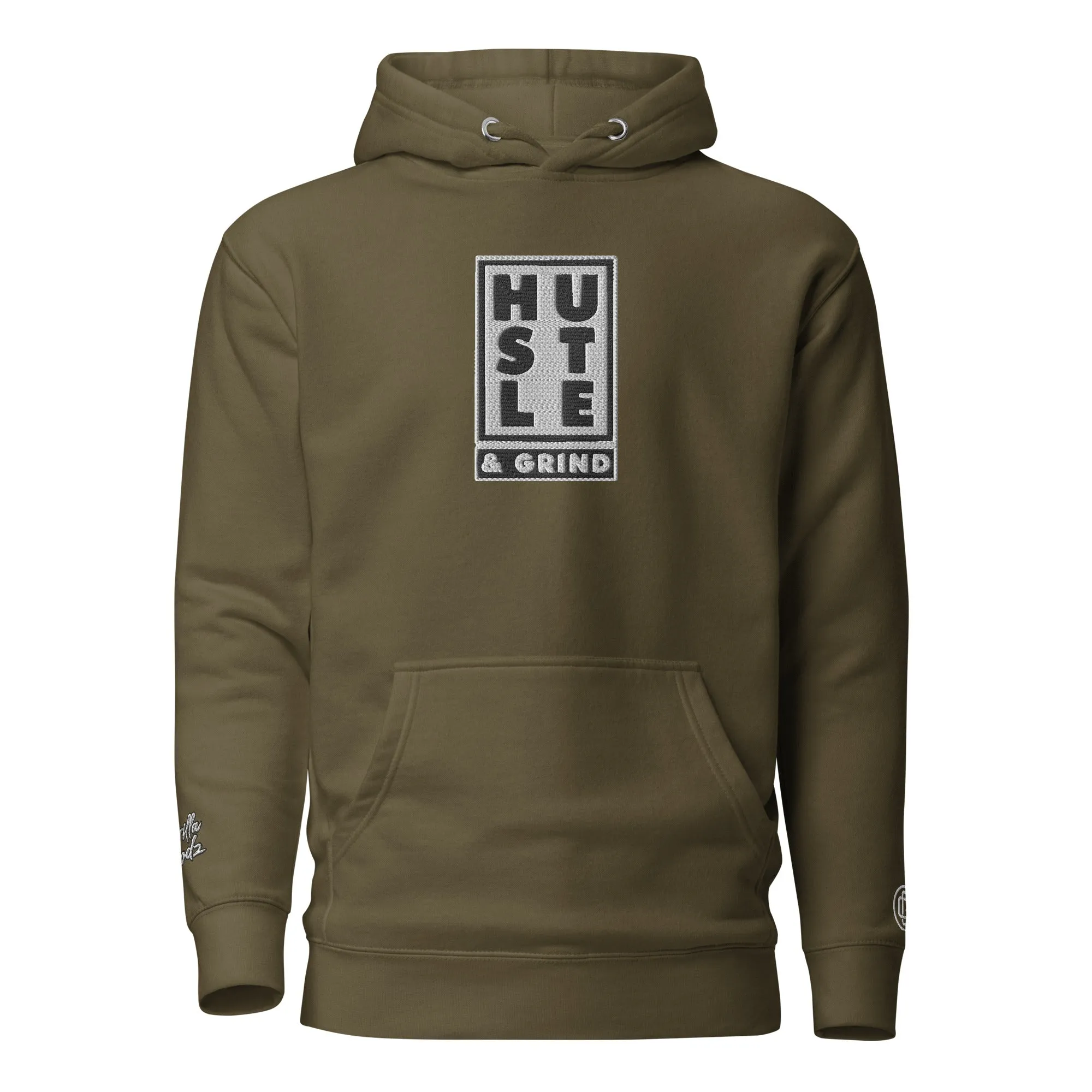 "Hustle and Grind" Embroidered Unisex Hoodie (Color options available)