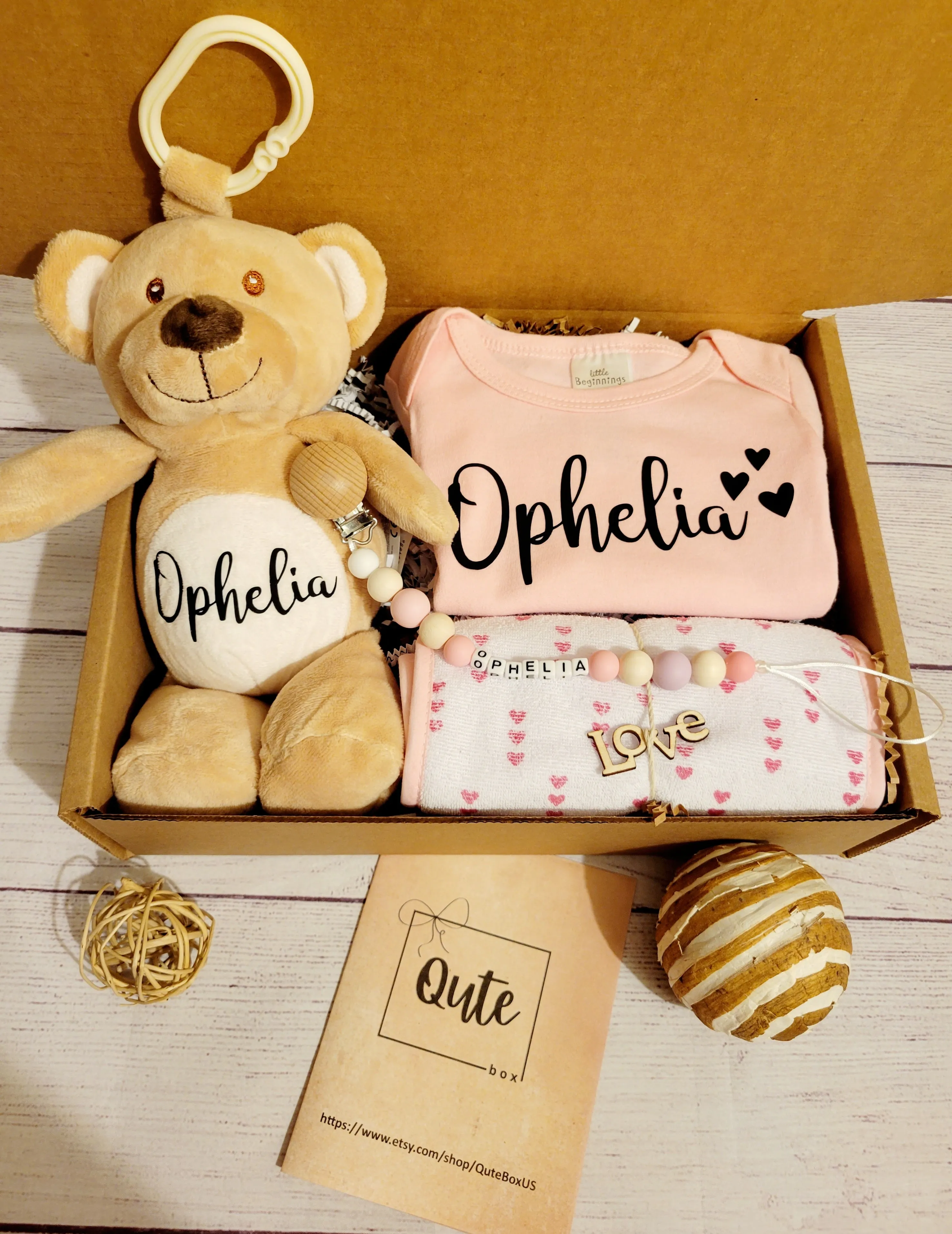 Qute Personalized baby girl gift box