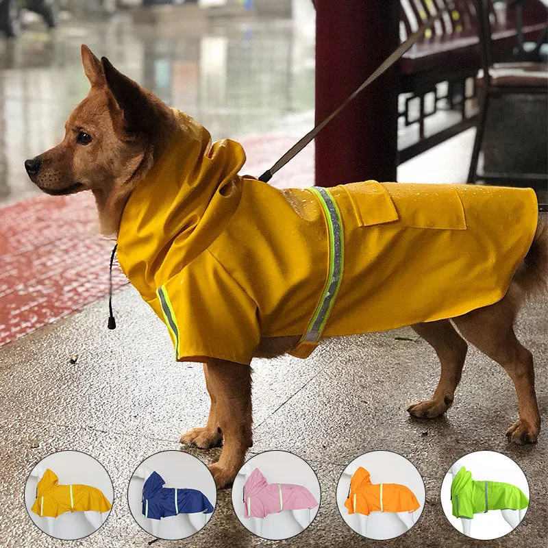 Reflective Windproof Hooded Raincoat Cloak for Dogs