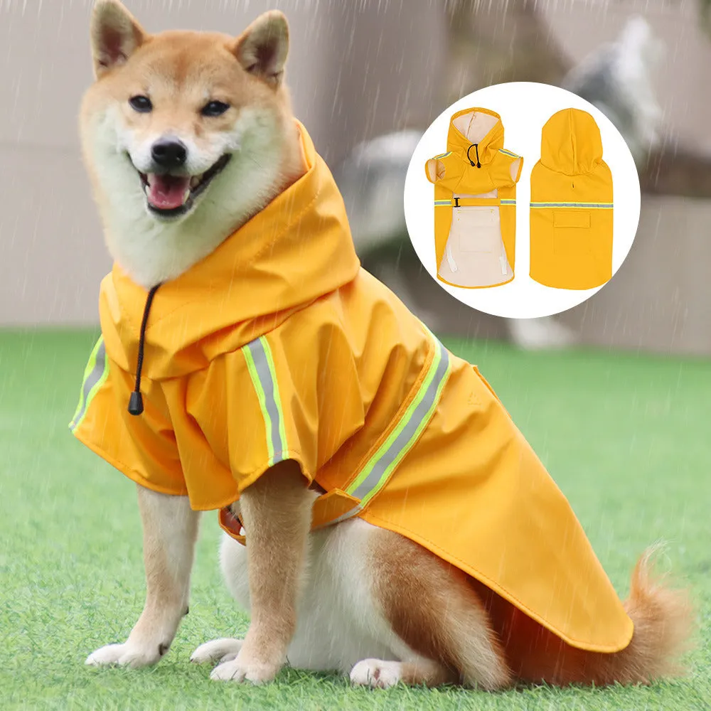 Reflective Windproof Hooded Raincoat Cloak for Dogs