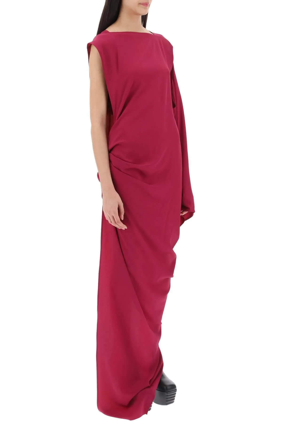 Rick owens draped asymmetrical maxi dress