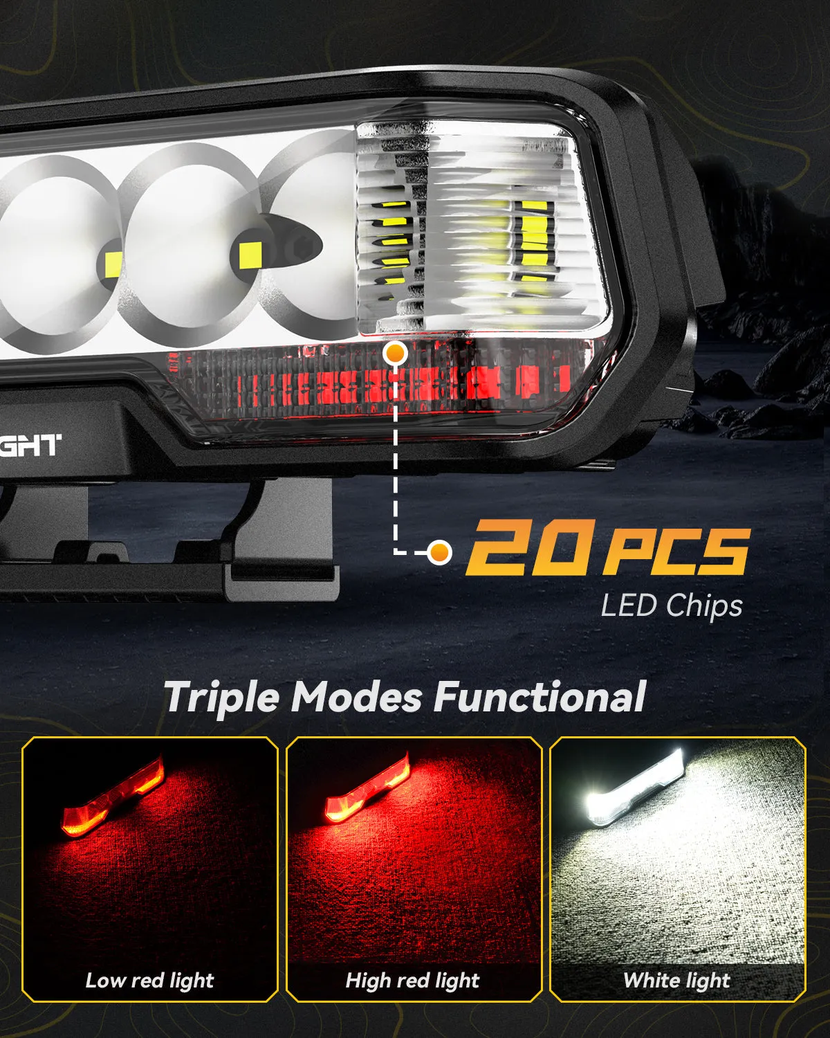 Rock Series | 6 Inch LED Third Brake Light Bar Flood Beam