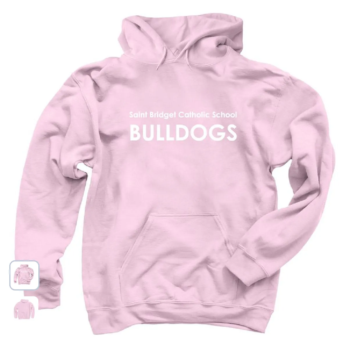 Saint Bridget Bulldogs White Font- Pullover Hoodie