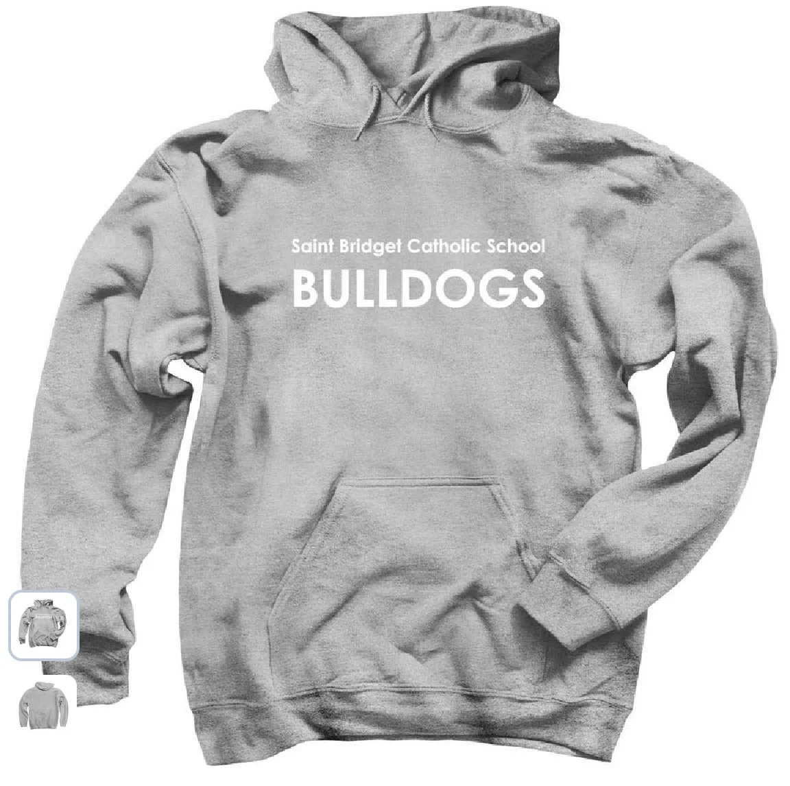 Saint Bridget Bulldogs White Font- Pullover Hoodie