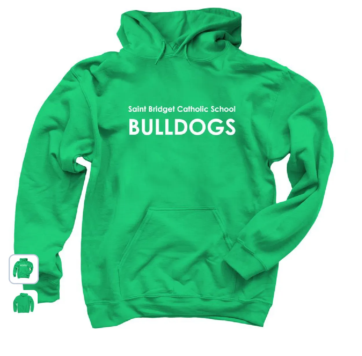 Saint Bridget Bulldogs White Font- Pullover Hoodie