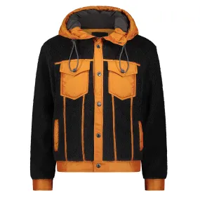 SHERPA TRUCKER JACKET BLACK/ORANGE