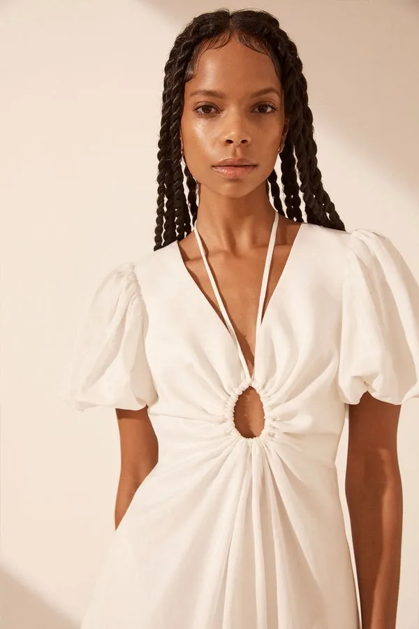 Shona Joy | Blanc Ruched Keyhole Mini Dress