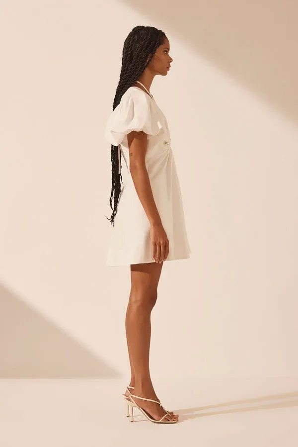 Shona Joy | Blanc Ruched Keyhole Mini Dress