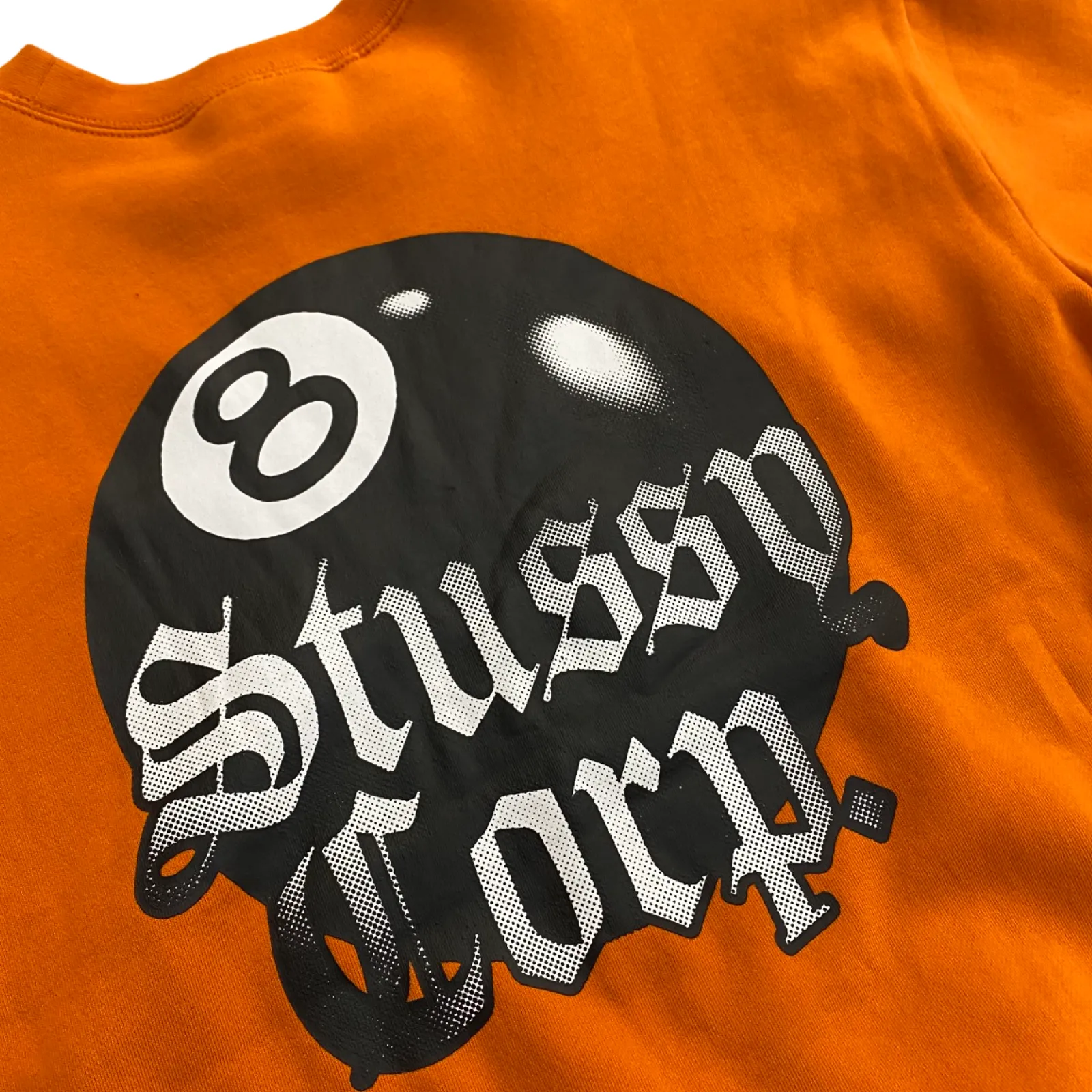 Stussy 8 Ball Corp Fleece Crew Orange