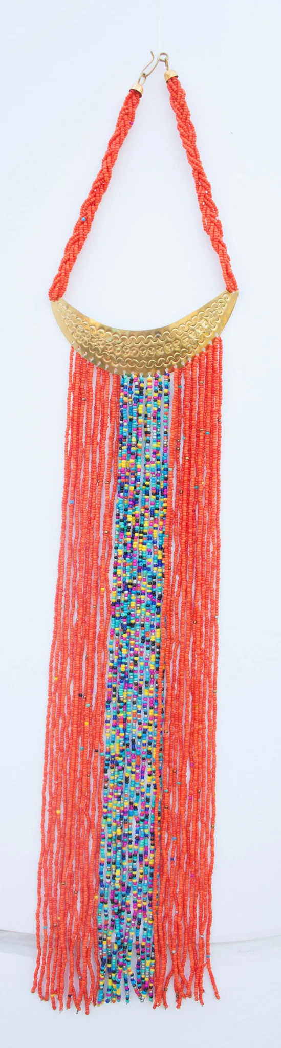 Tassell necklace made with beads.