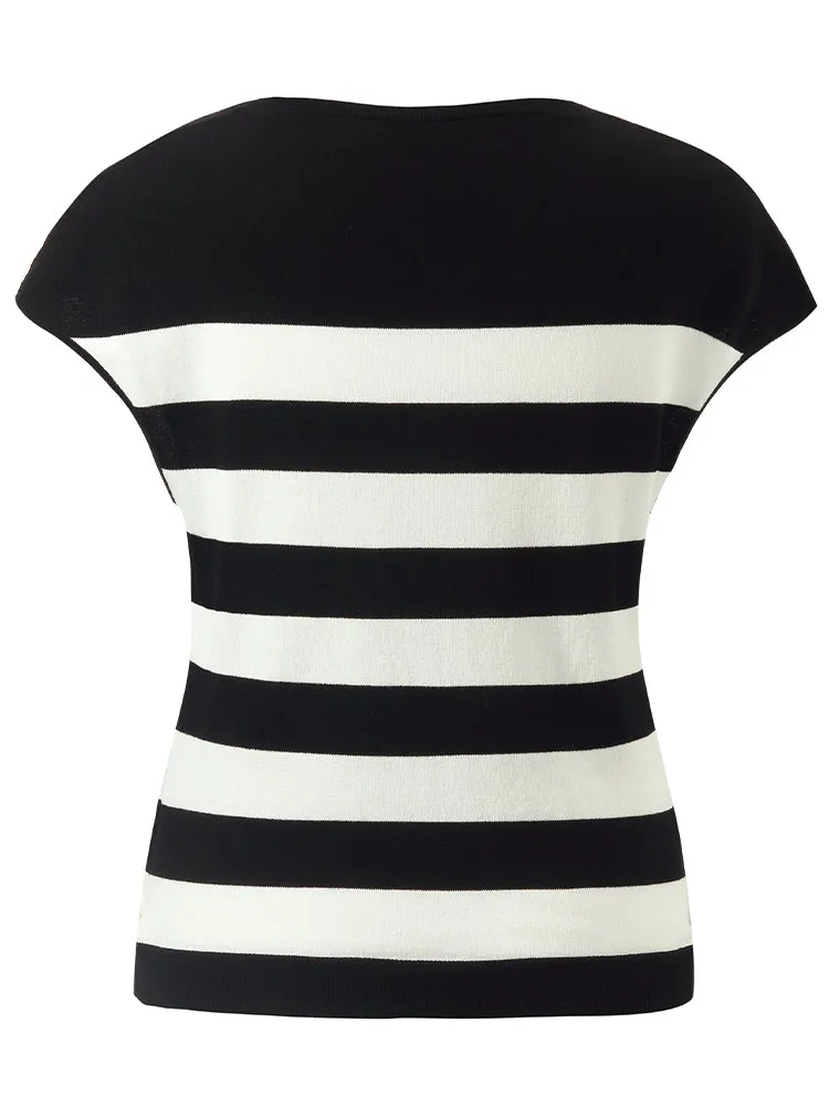 Tencel Striped Knitted Women Tank Top