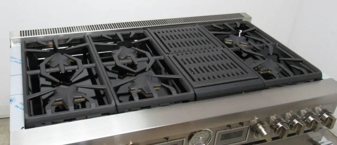 Thermador Pro Grand 48" 6 Burner Integrated Grill Smart SS Gas Range PRG486WLG