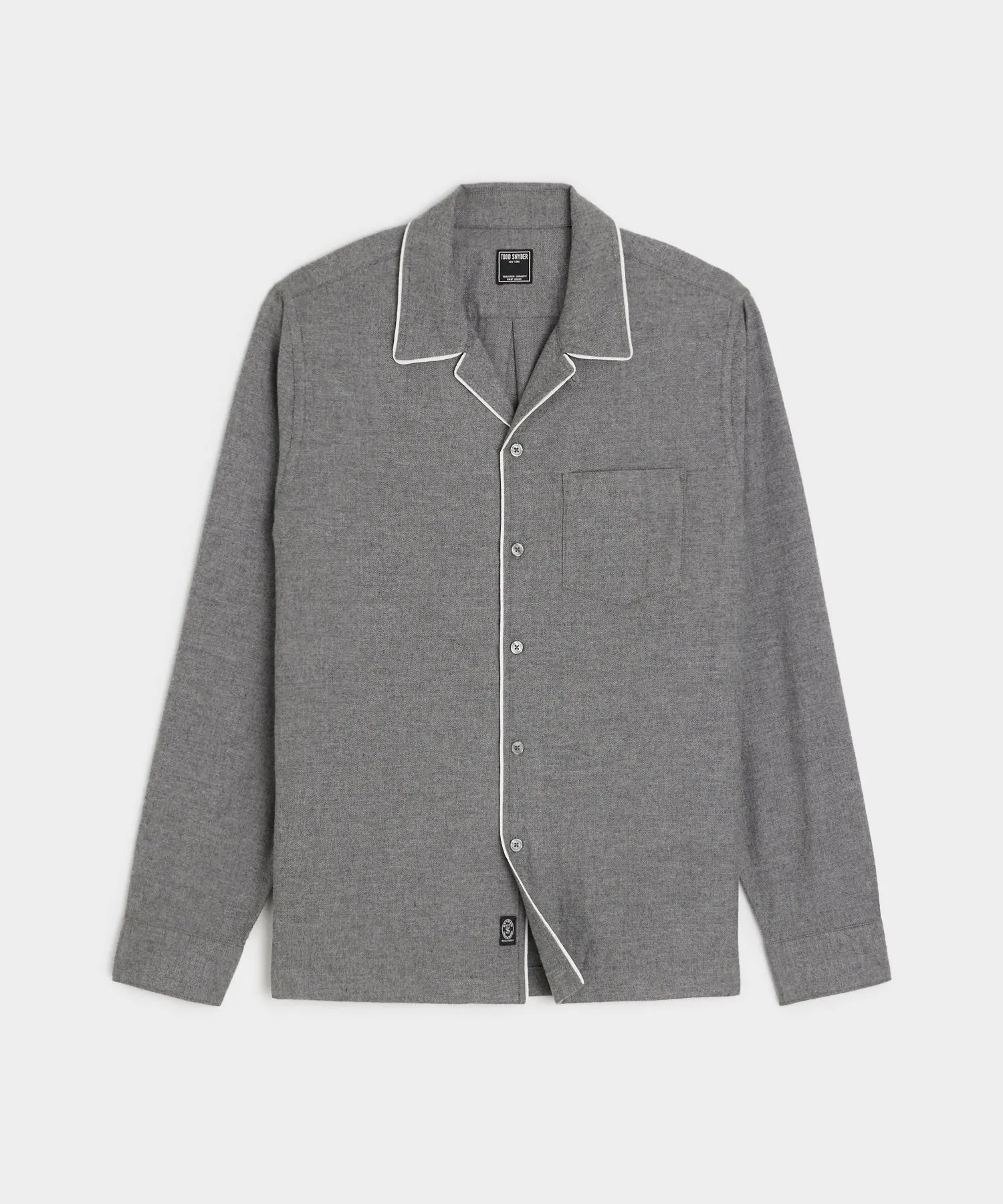 Tipped Flannel Shirt in Grey