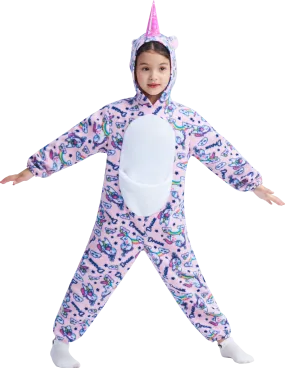 Unicorn Pajamas for Kids Animal Sleepwear Girls Flannel Romper