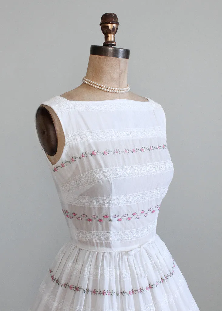 Vintage 1960s L'Aiglon Petite Roses Cotton Dress