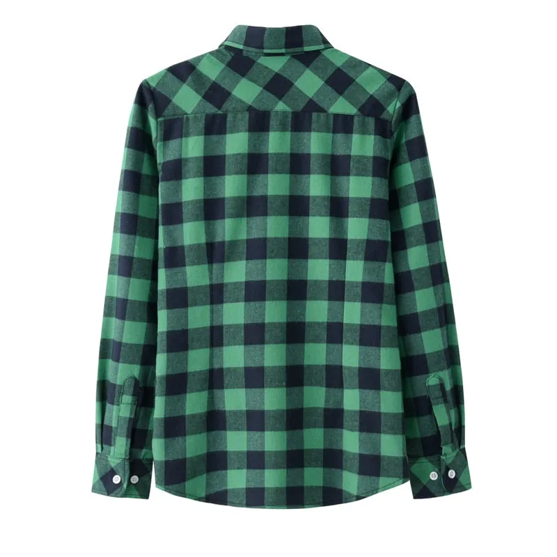 Women's Long Sleeve Flannel Blouse / Shirt