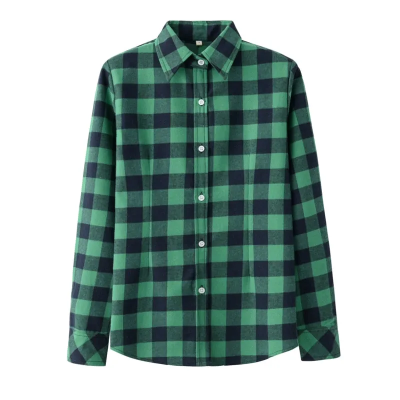 Women's Long Sleeve Flannel Blouse / Shirt