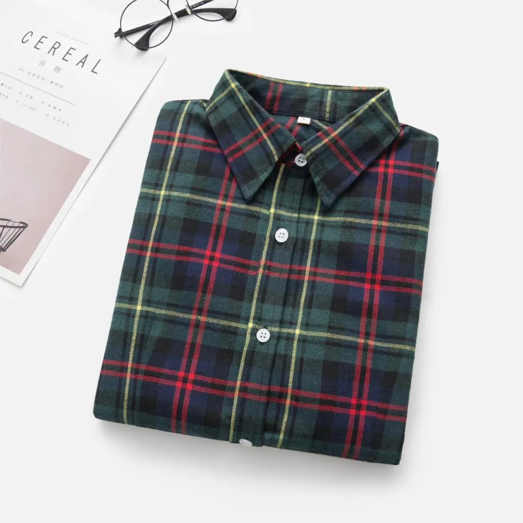 Women's Long Sleeve Flannel Blouse / Shirt